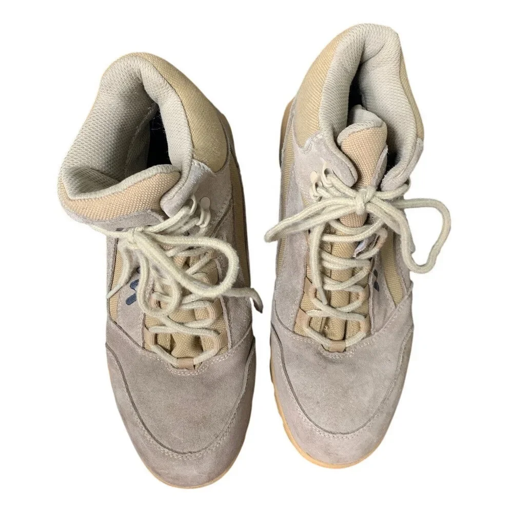 Ludey Mens Size 9 Tan Faux Suede Lightweight Military Tactical Combat Army Boots
